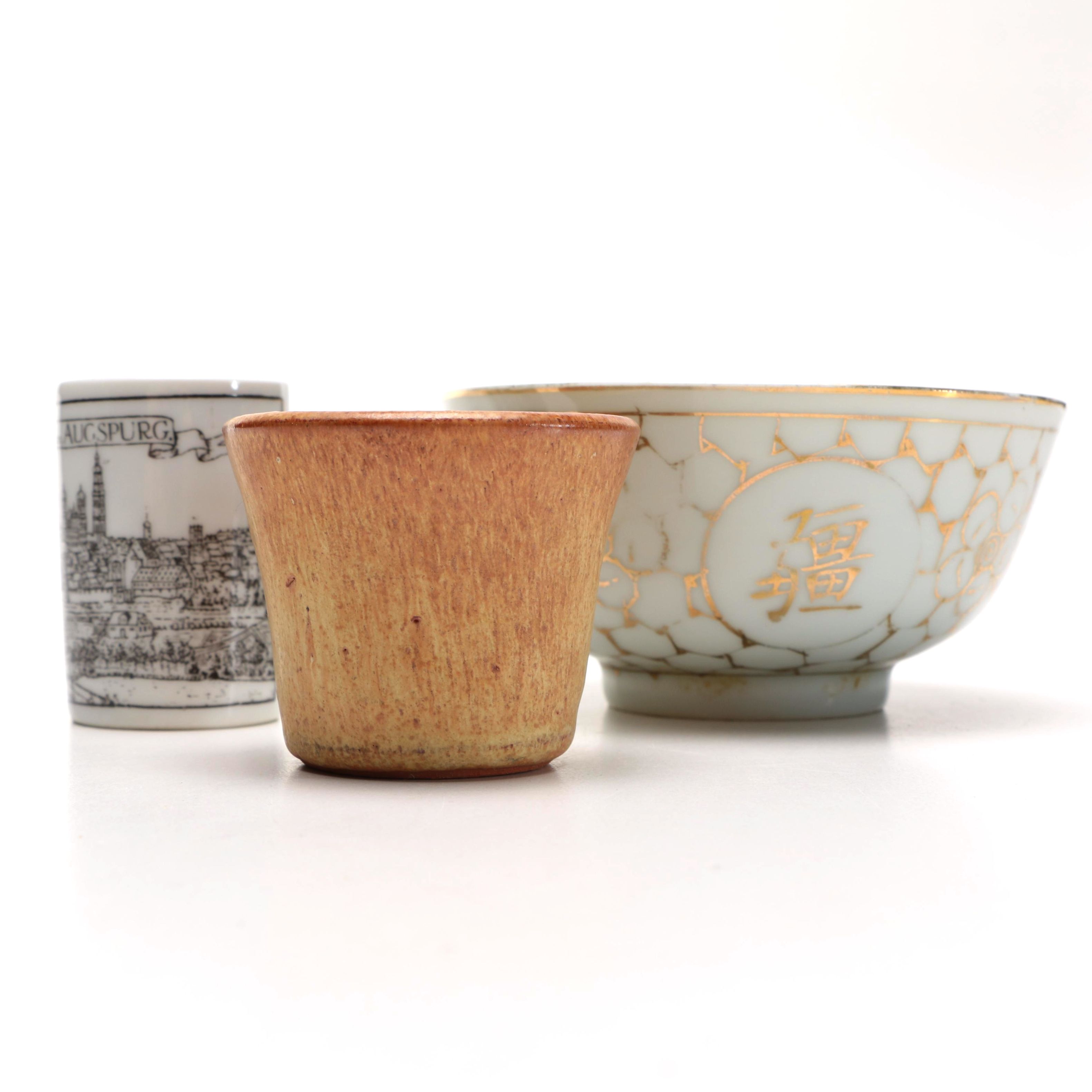 Chinese Porcelain Bowl and Two Cups