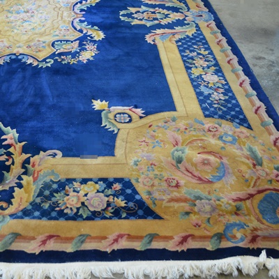 Power Loomed Aubusson-Styled Wool Area Rug