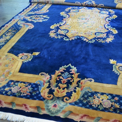 Power Loomed Aubusson-Styled Wool Area Rug