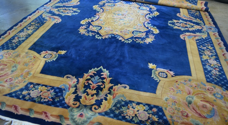 Power Loomed Aubusson-Styled Wool Area Rug