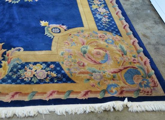 Power Loomed Aubusson-Styled Wool Area Rug