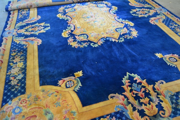 Power Loomed Aubusson-Styled Wool Area Rug