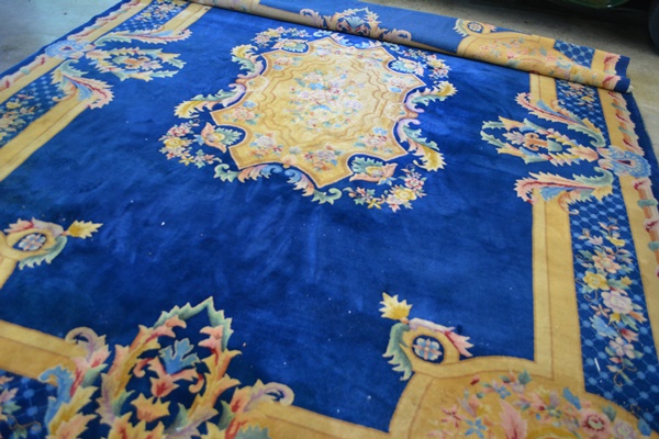 Power Loomed Aubusson-Styled Wool Area Rug