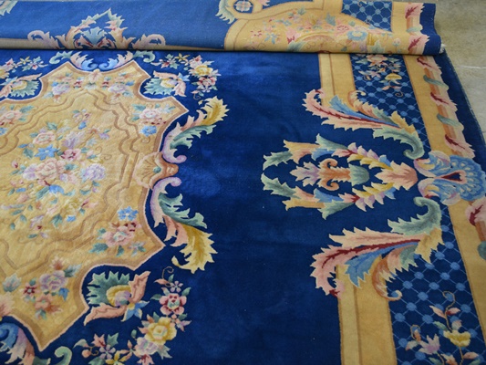 Power Loomed Aubusson-Styled Wool Area Rug