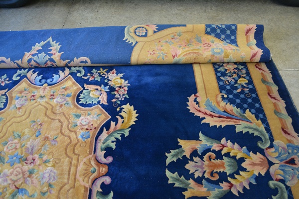 Power Loomed Aubusson-Styled Wool Area Rug
