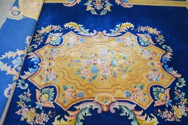 Power Loomed Aubusson-Styled Wool Area Rug