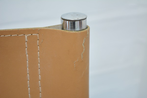 Pair of Mid Century Modern Faux Leather and Chrome Chairs