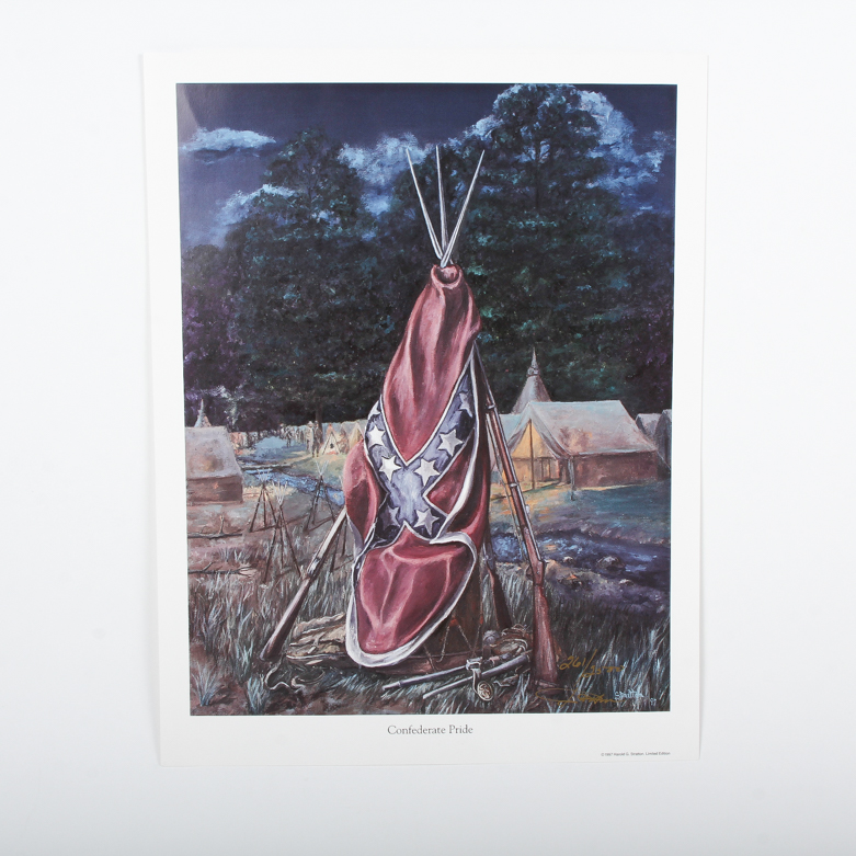 Harold G. Stratton Offset Lithograph "Confederate Pride"