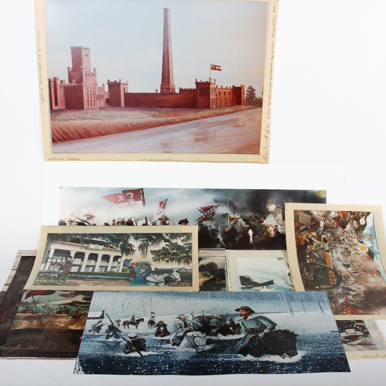 Larry Arnold Offset Lithograph and Photos of Confederate Artwork