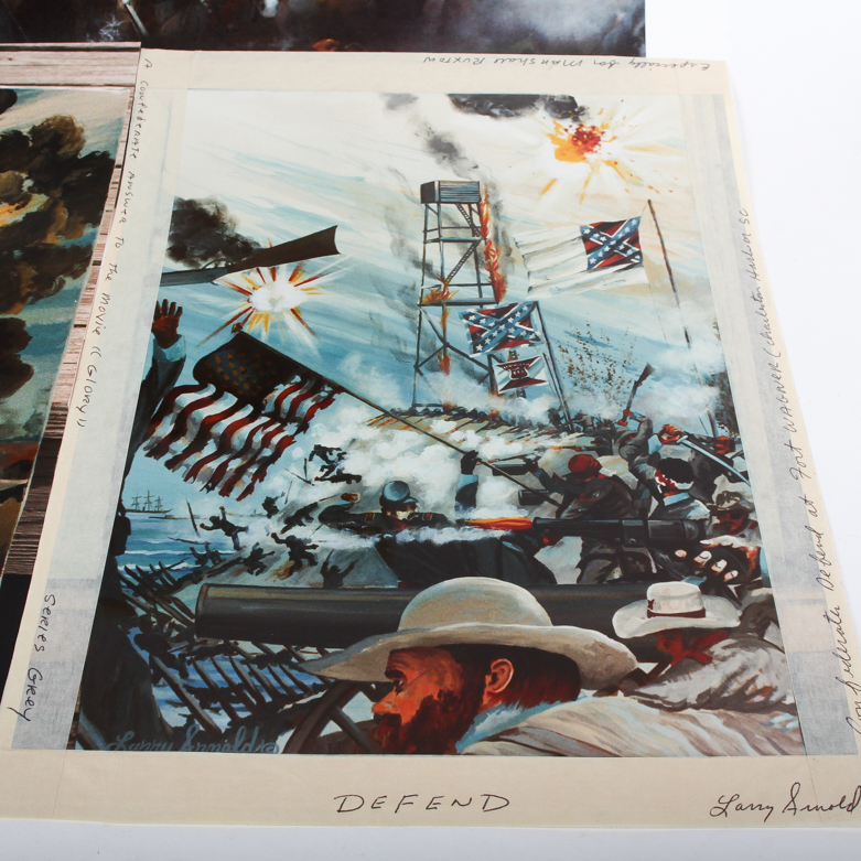 Larry Arnold Offset Lithograph and Photos of Confederate Artwork