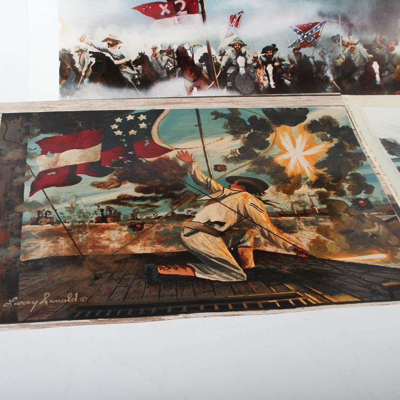 Larry Arnold Offset Lithograph and Photos of Confederate Artwork