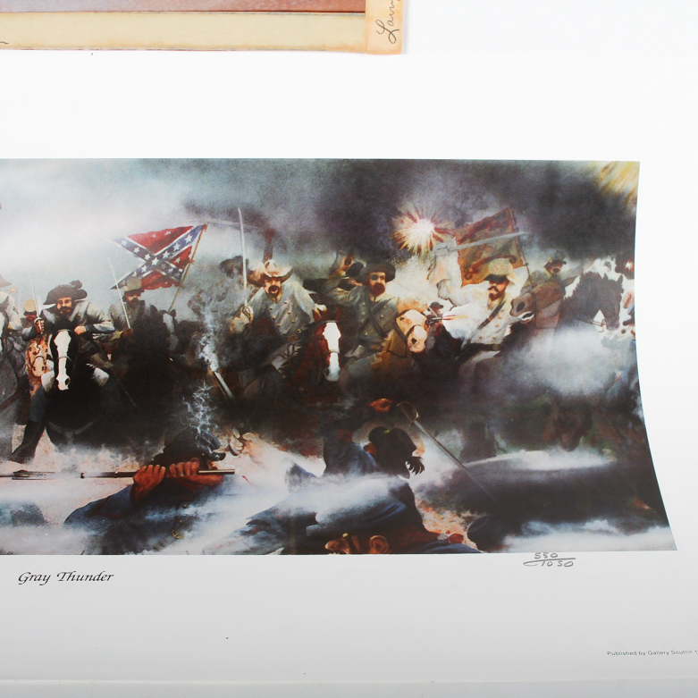 Larry Arnold Offset Lithograph and Photos of Confederate Artwork