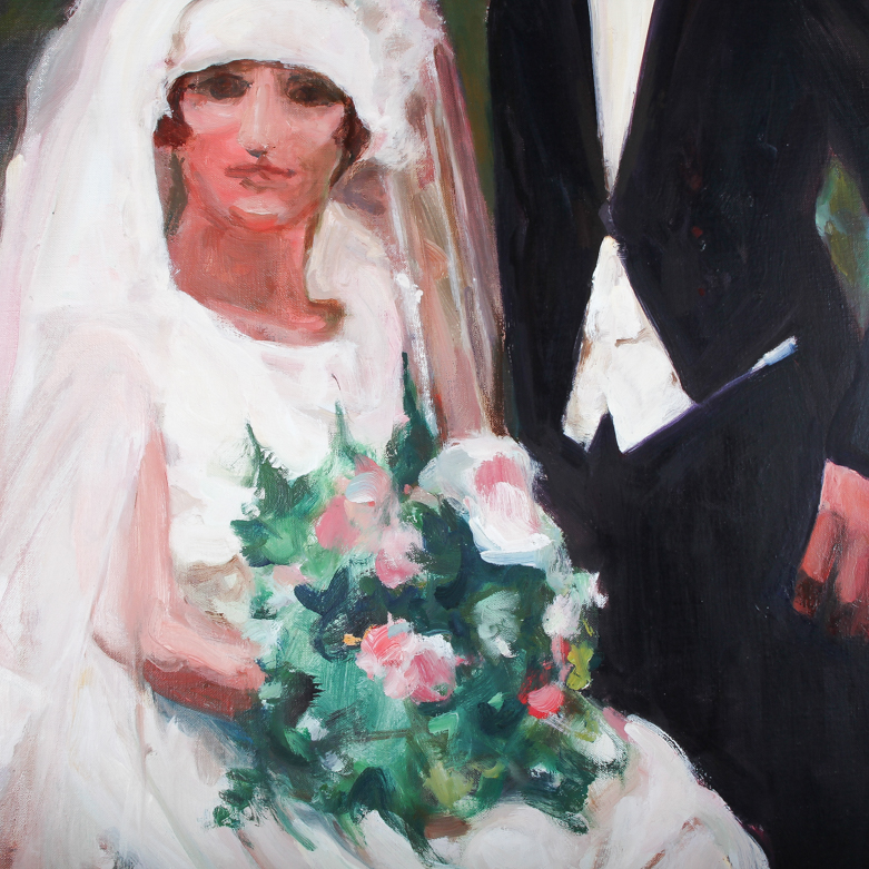 Oil on Canvas Painting of Married Couple
