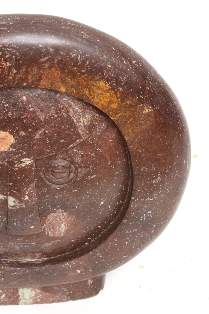 Large Shona Stone Circular Face Sculpture