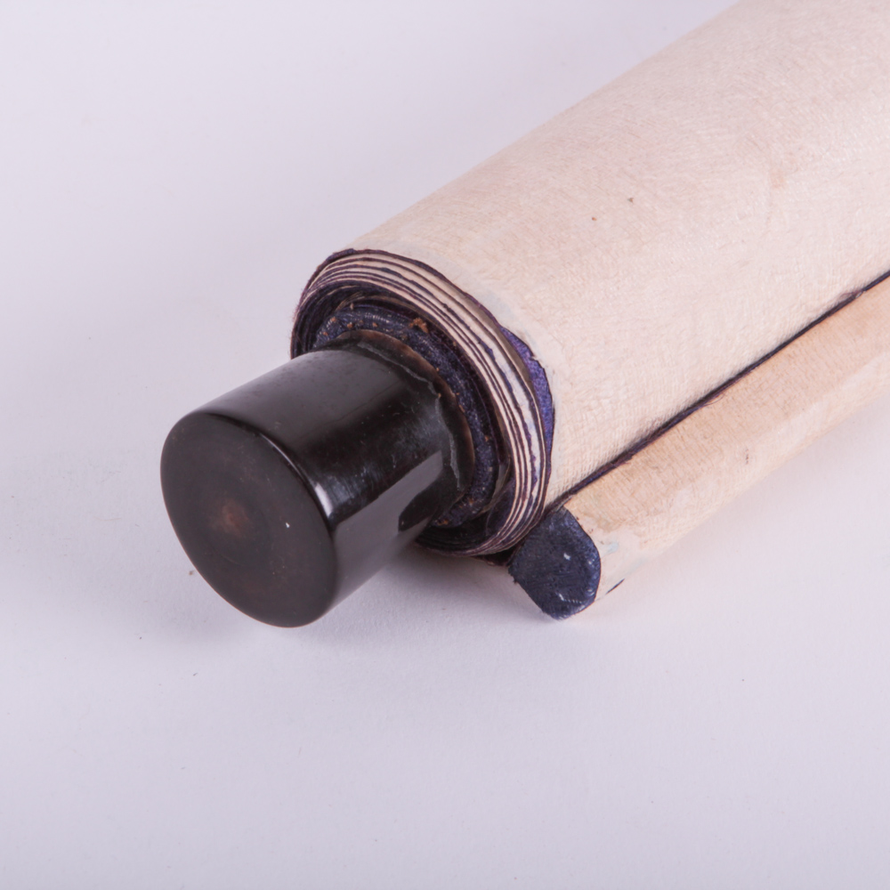 Vintage Japanese Ink Wash Portrait of Daruma Hanging Scroll