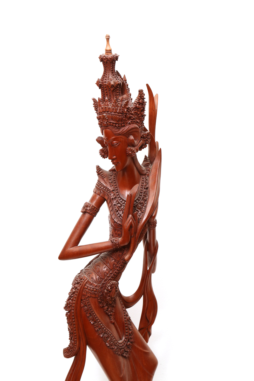 Hand Carved Wooden Indonesian Goddess Statue