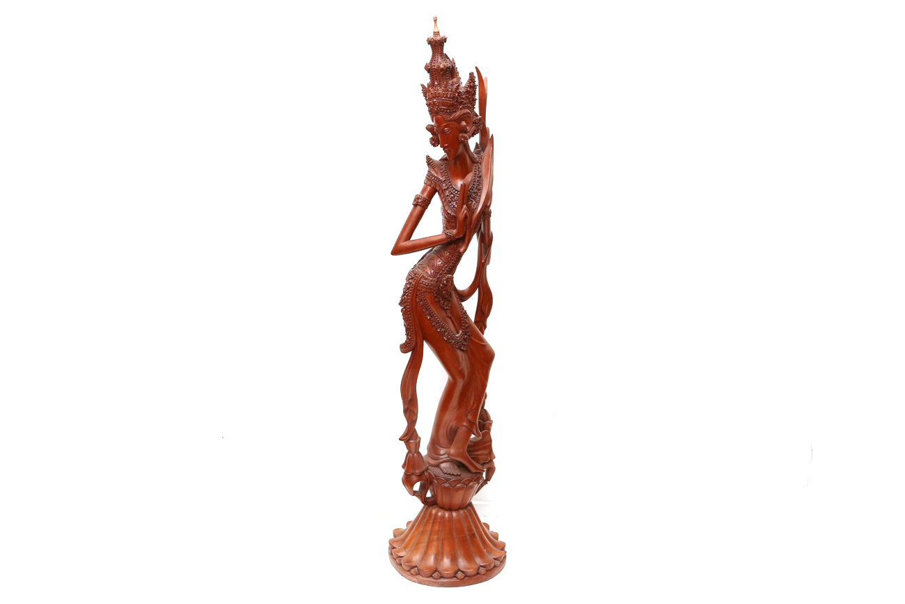 Hand Carved Wooden Indonesian Goddess Statue