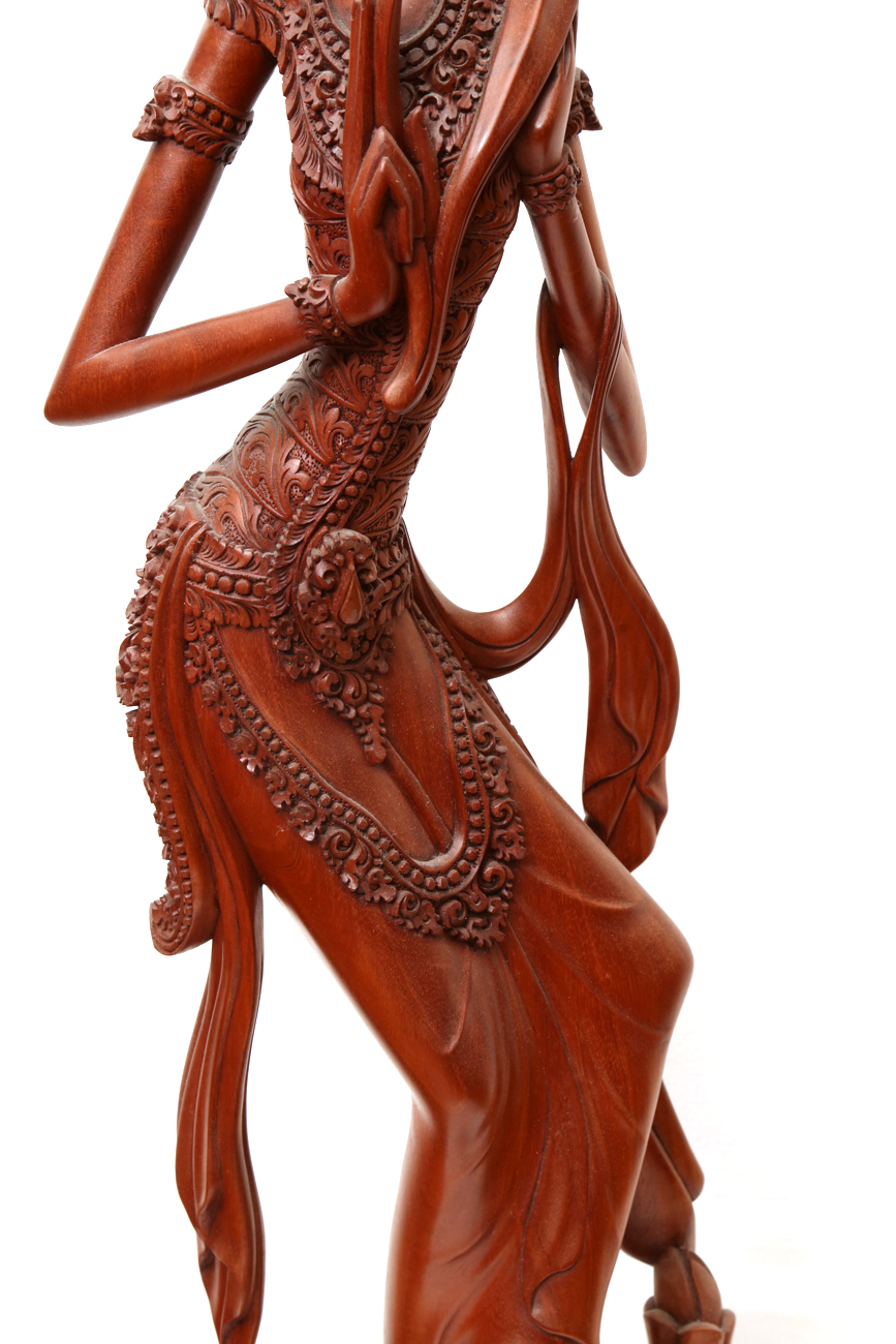 Hand Carved Wooden Indonesian Goddess Statue