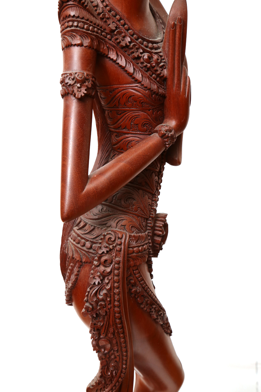 Hand Carved Wooden Indonesian Goddess Statue