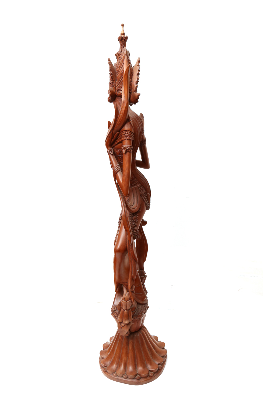 Hand Carved Wooden Indonesian Goddess Statue