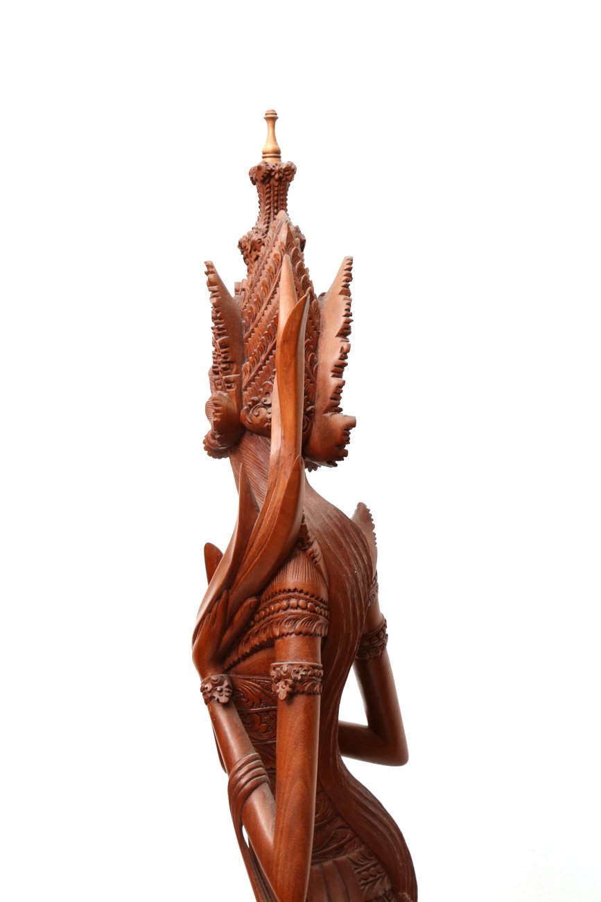 Hand Carved Wooden Indonesian Goddess Statue