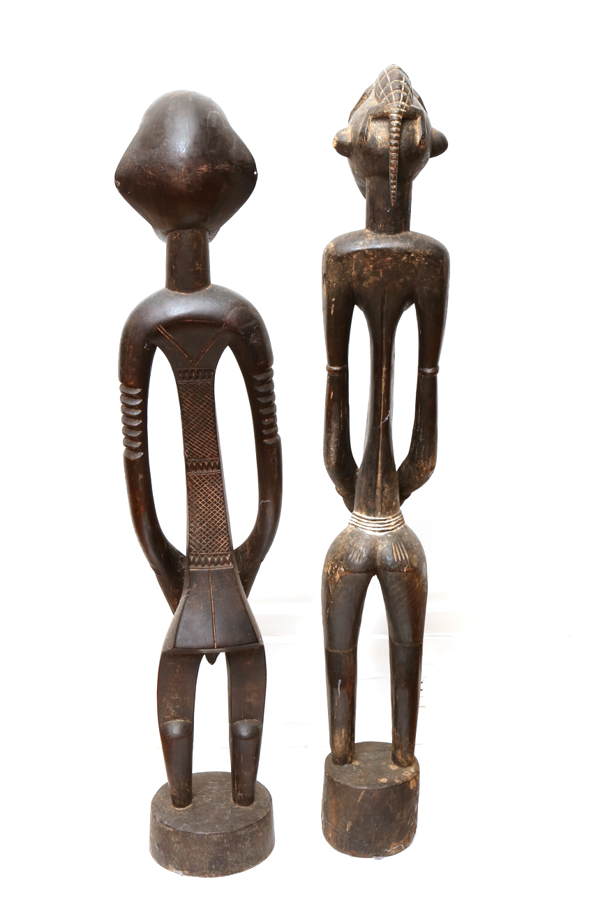Hand Carved African Male And Female Sculptures