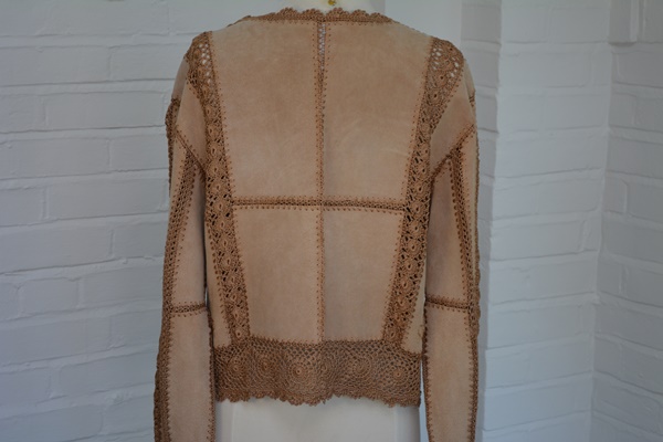 Women's Leather and Crochet Jacket