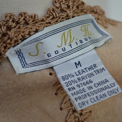 Women's Leather and Crochet Jacket