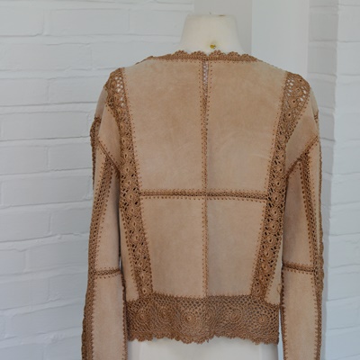 Women's Leather and Crochet Jacket