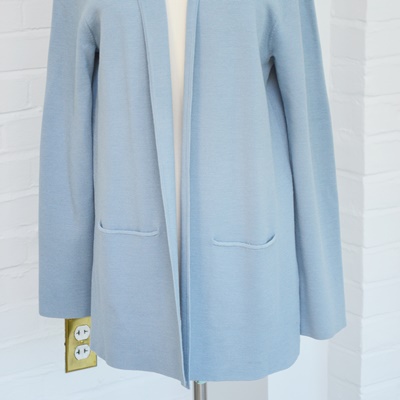 Eileen Fisher Soft Blue Drape Cardigan