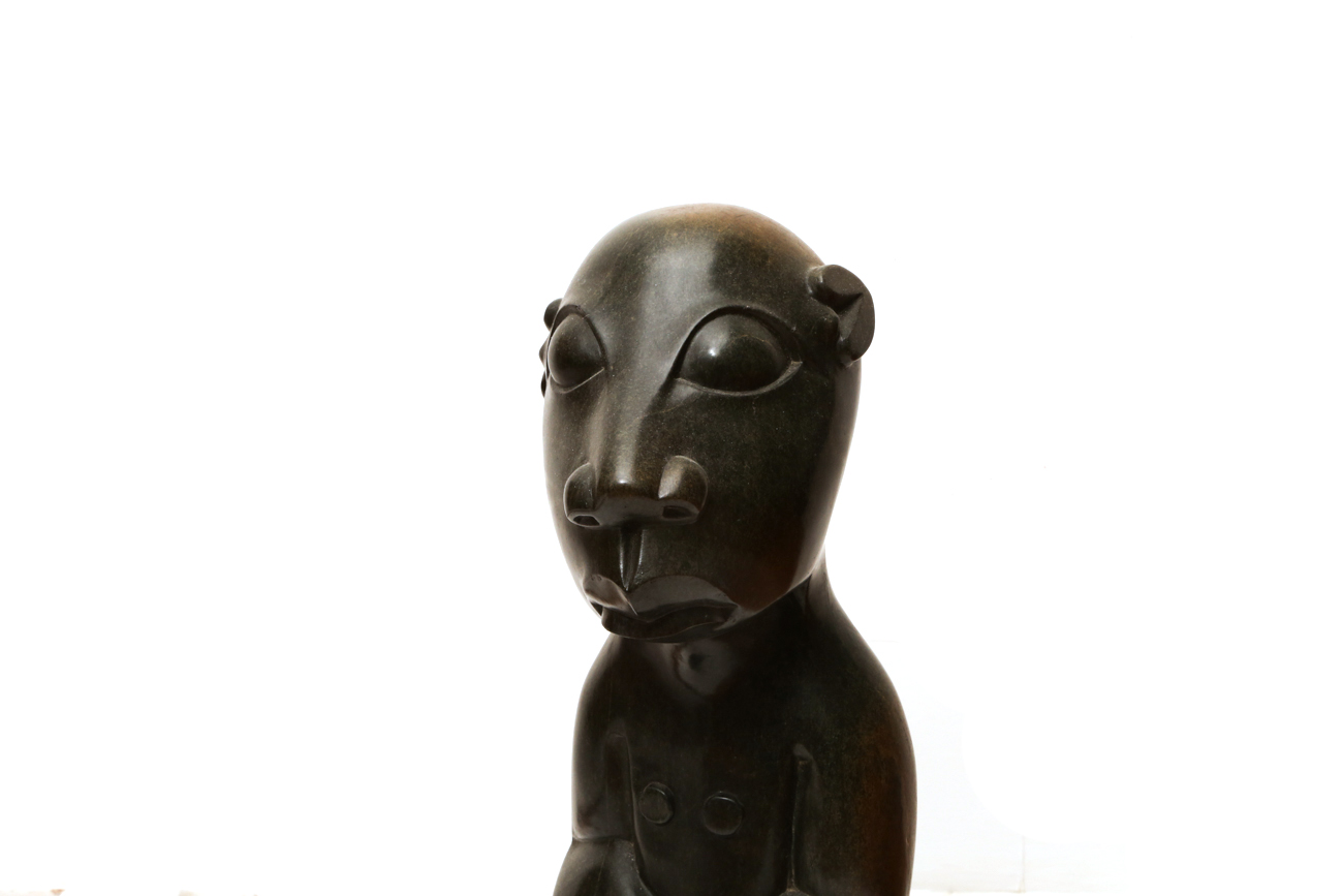Shona Stone Sculpture Of Seated Creature