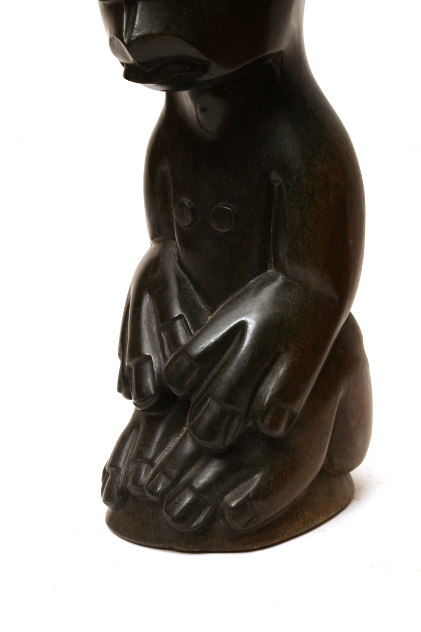 Shona Stone Sculpture Of Seated Creature