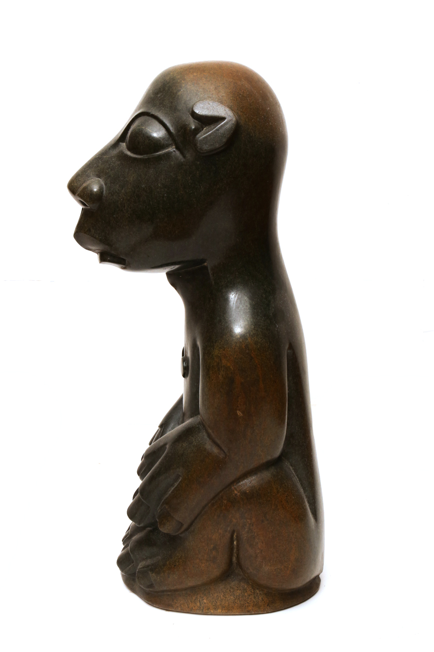 Shona Stone Sculpture Of Seated Creature