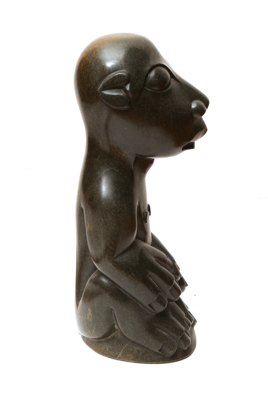 Shona Stone Sculpture Of Seated Creature