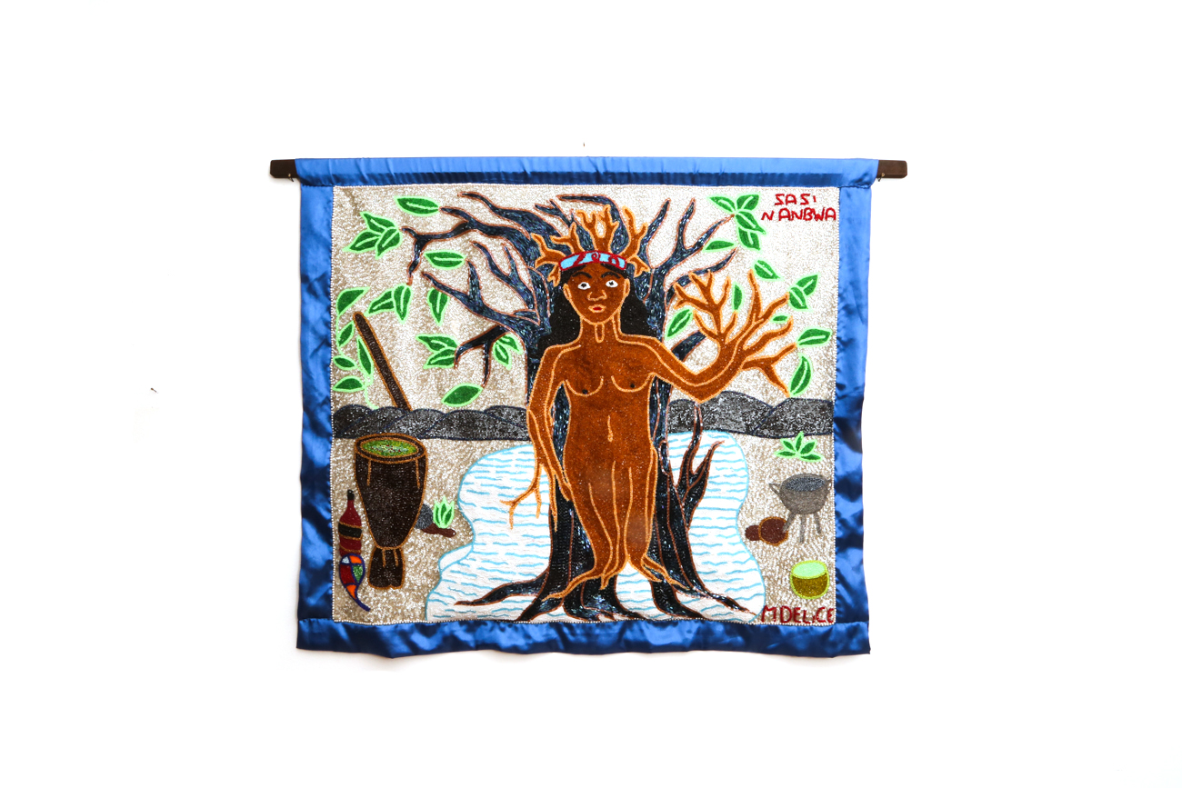 Sasi Nanbwa / M. Delice Intricate Hand Beaded Tapestry On Silk