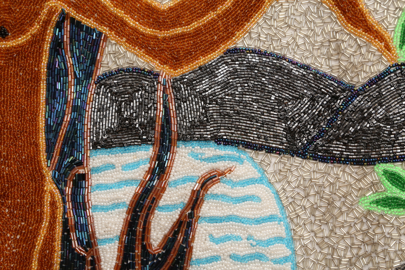 Sasi Nanbwa / M. Delice Intricate Hand Beaded Tapestry On Silk