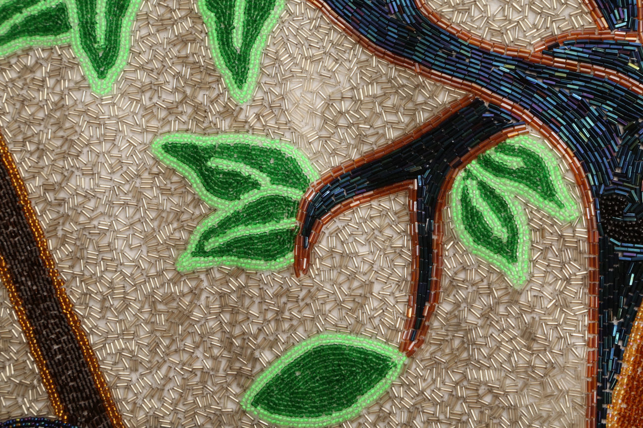 Sasi Nanbwa / M. Delice Intricate Hand Beaded Tapestry On Silk