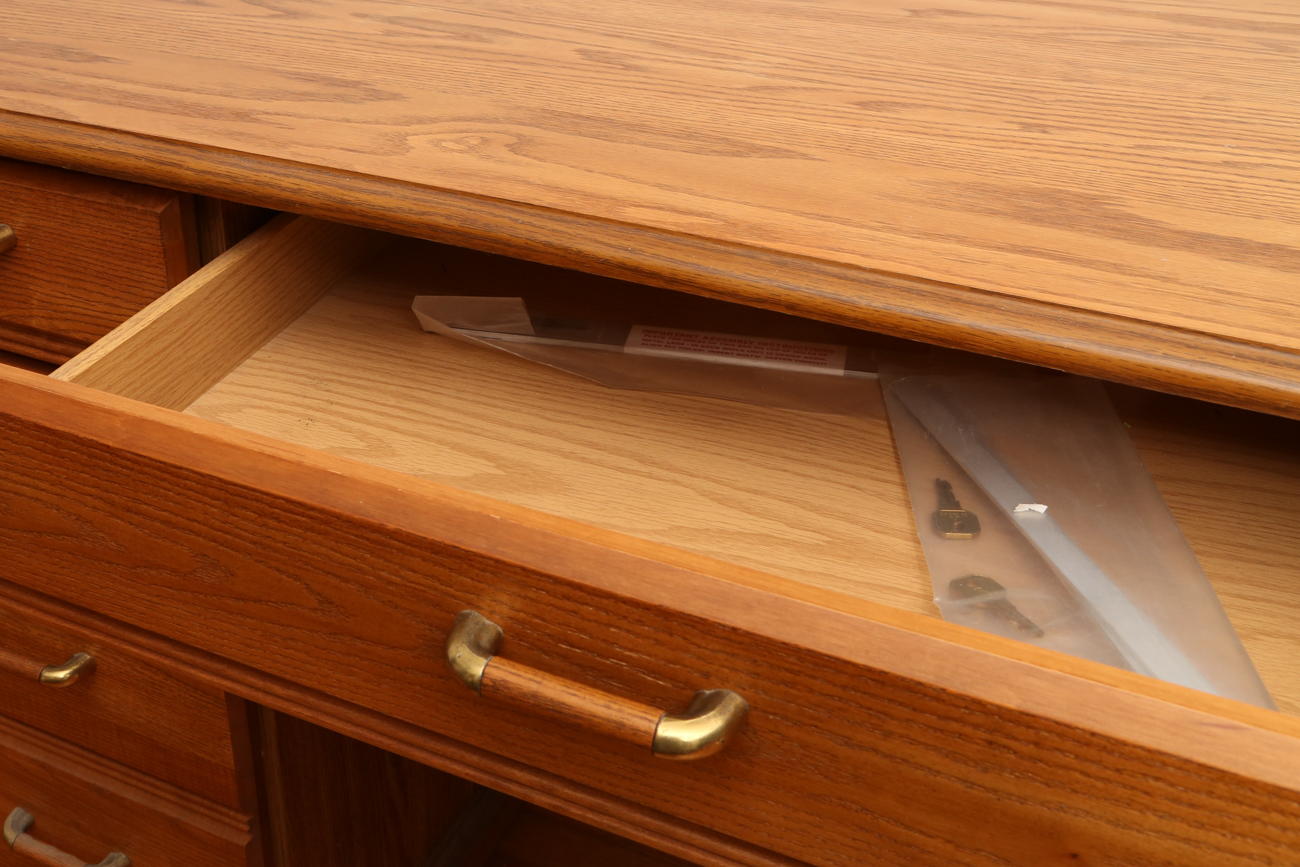 Oak Kneehole Desk by Riverside Furniture