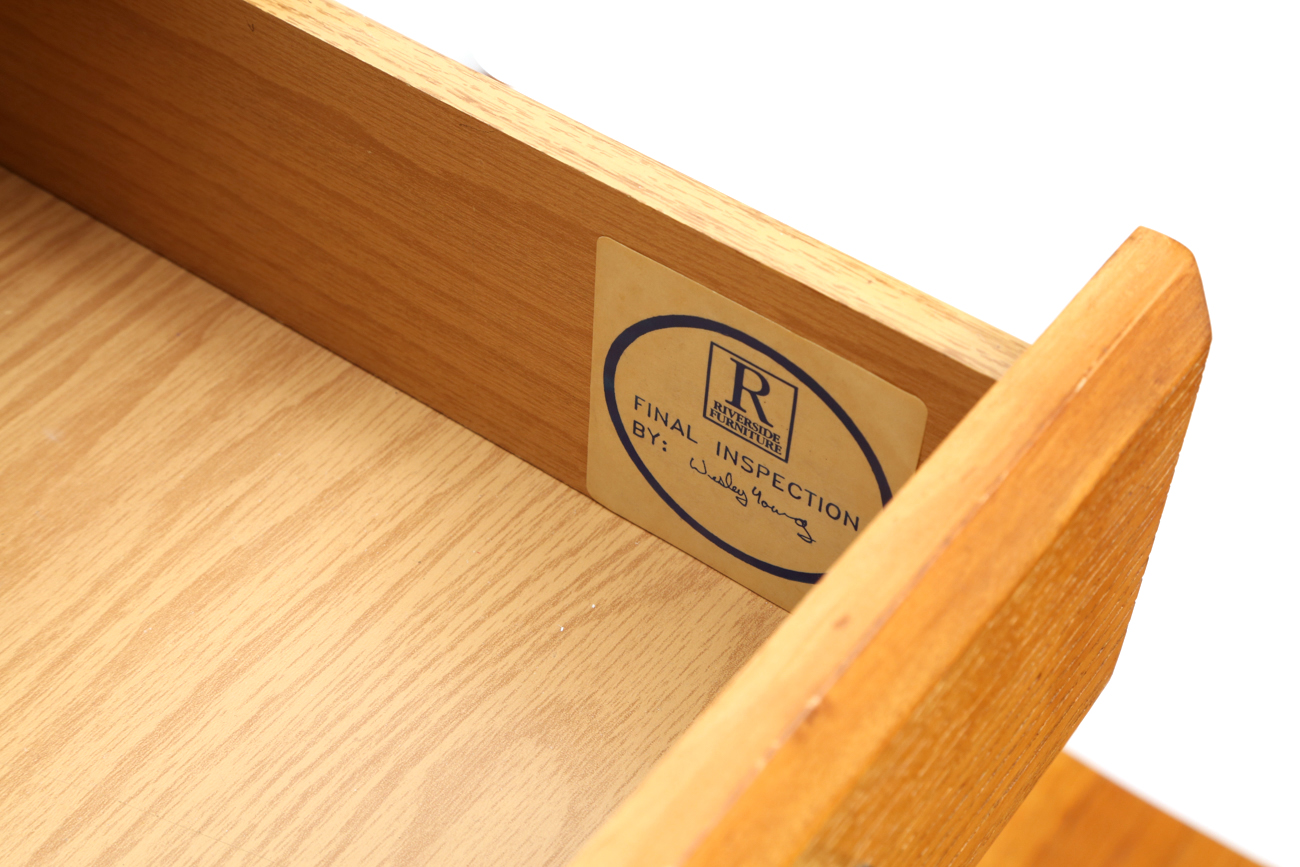 Oak Kneehole Desk by Riverside Furniture