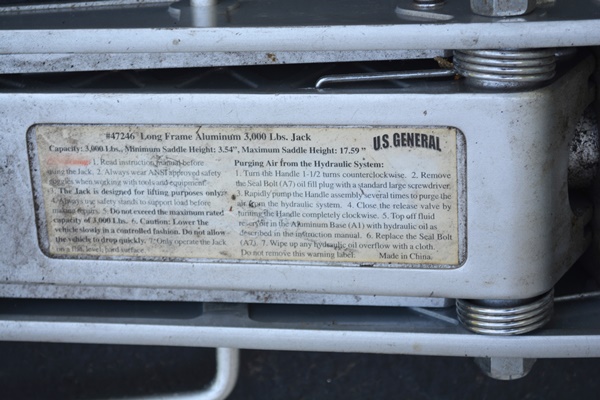 US General Model 47246 Floor Jack