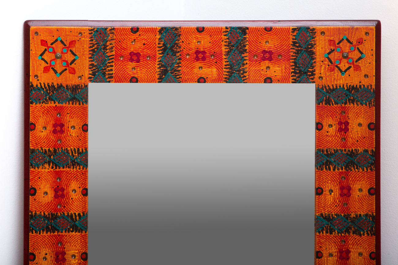 David Marsh "Rojo Bonito Frame" Hand Painted Mirror