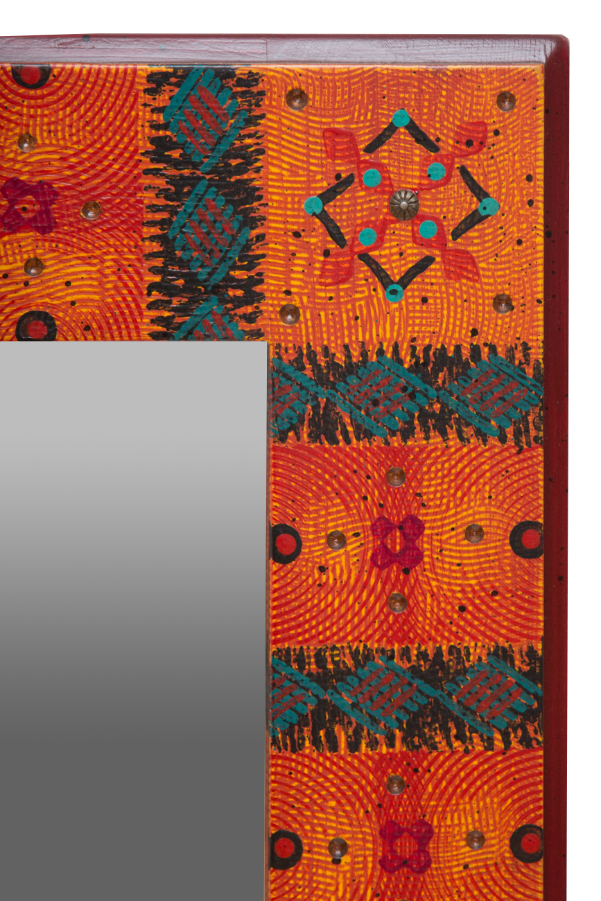 David Marsh "Rojo Bonito Frame" Hand Painted Mirror