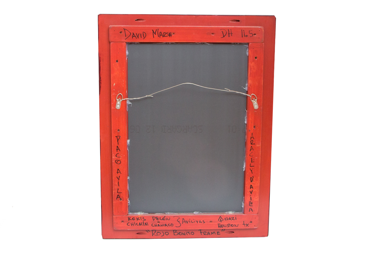 David Marsh "Rojo Bonito Frame" Hand Painted Mirror