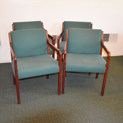 Four Upholstered Armchairs by Chromcraft