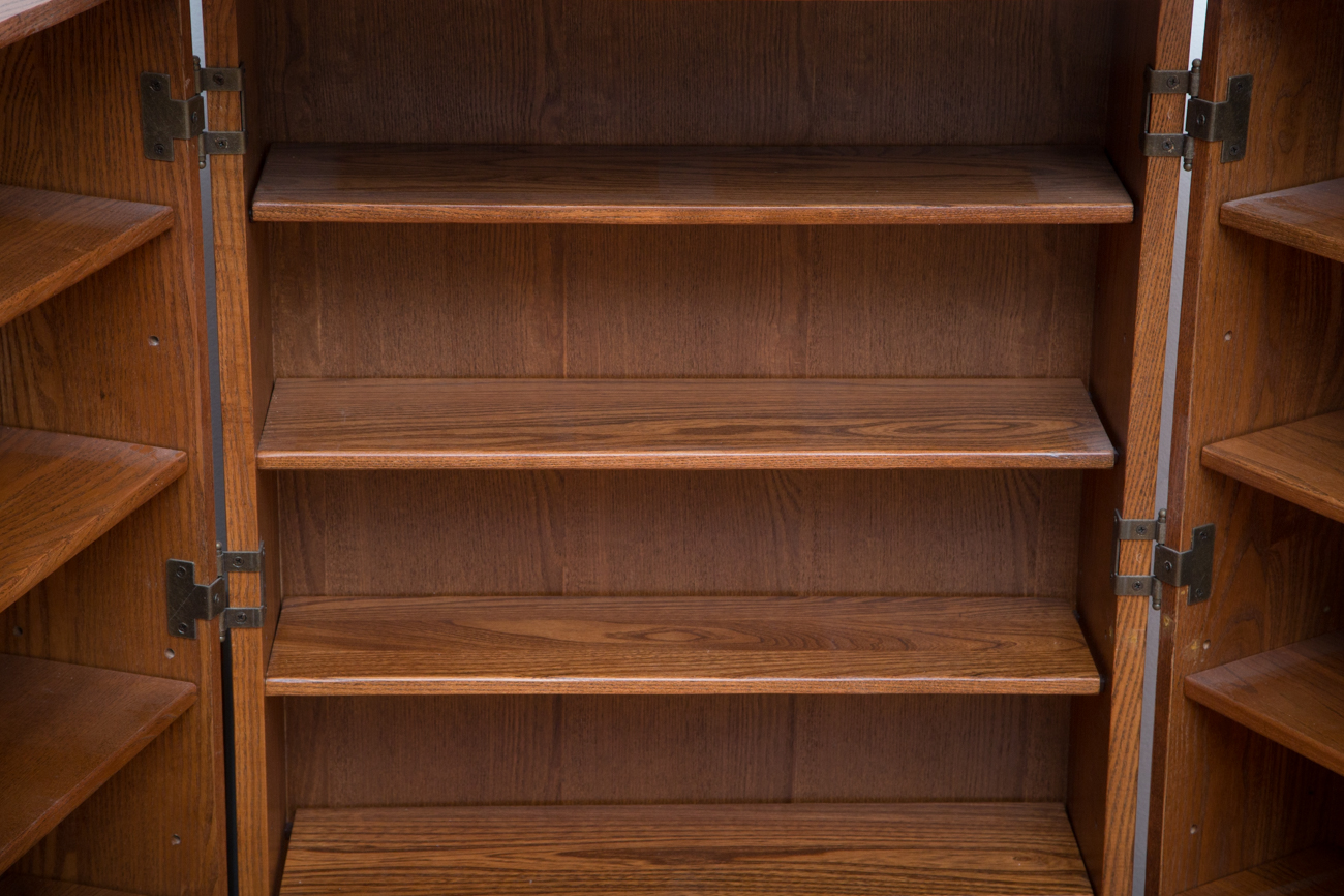 Pair Of Composite Wood Media Cabinets