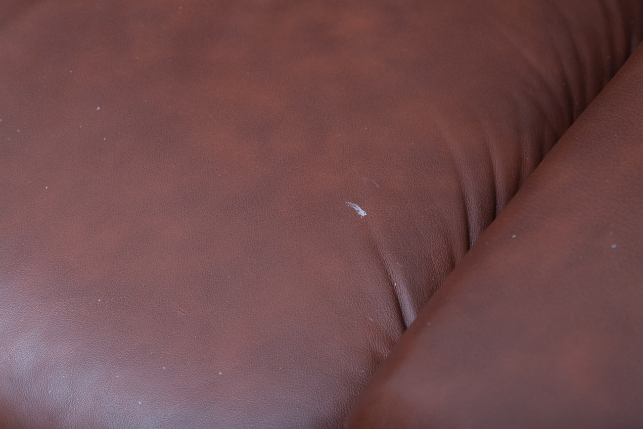 Bova Modern Brown Leather Armchair And Footstool