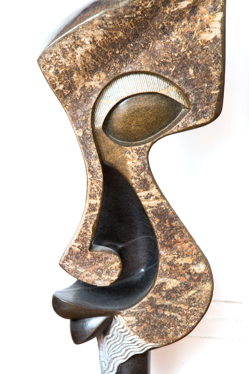Amos Supuni Large Abstract Shona Stone Sculpture