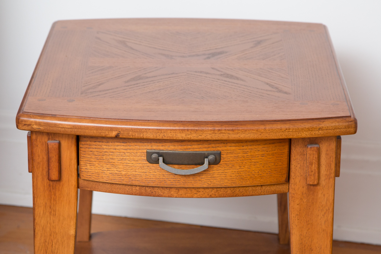 Arts And Crafts Style Oak Side Table