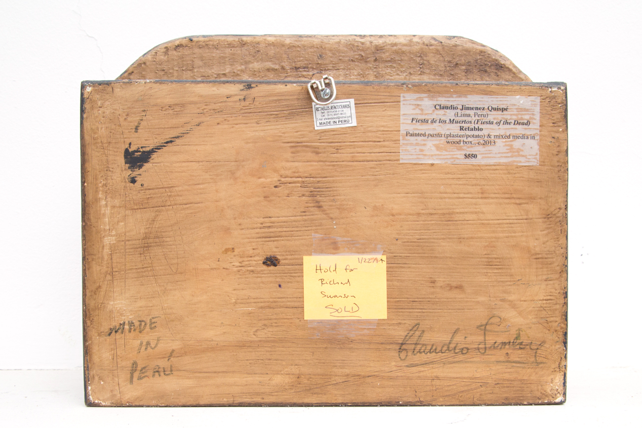 Claudio Jimenez Quispe Handmade "Fiesta de los Muertos" Peruvian Retablo Sculpture