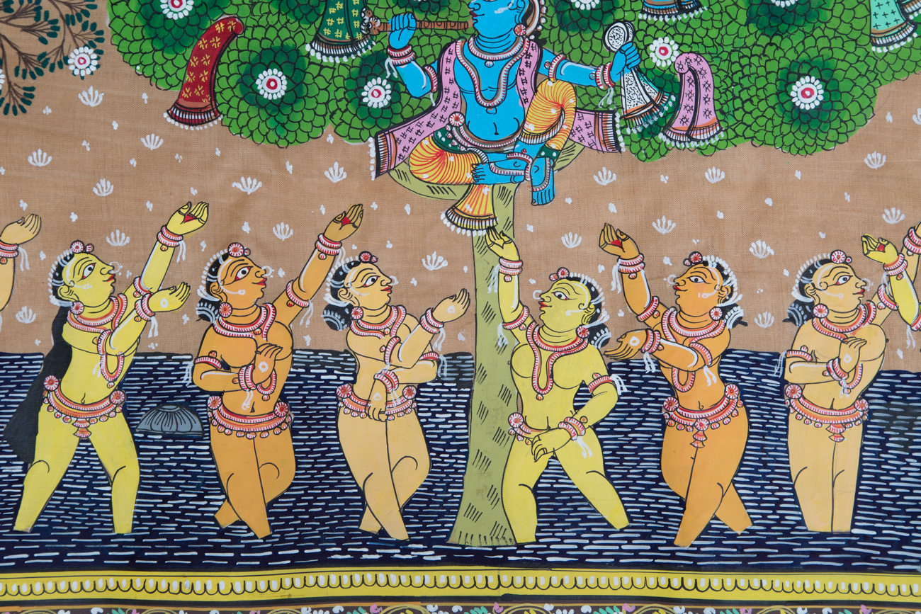 Indian Krishna Pichhwai Painting on Silk